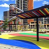 Покритие от гумени трохи за детски площадки: безопасността на първо място