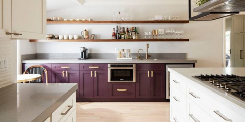 Лилава кухня (90 снимки): избор на дизайнери - лилави тонове за кухнята и най-добрите цветови комбинации