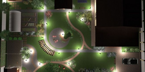 Проектиране и проектиране на ландшафтно осветление на обекта