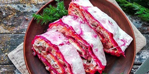 Херинга под кожено палто в пита хляб: 6 стъпка по стъпка рецепти, приготвени с руло