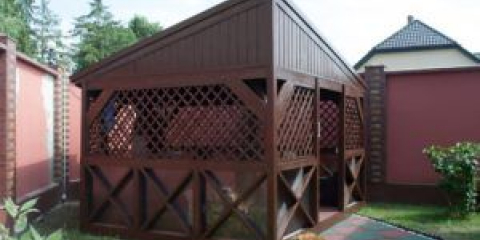 Ъглова беседка в страната на ръка: как да се изгради, плюсове и минуси